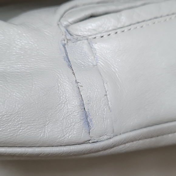 Vintage 1970s Genuine Leather Trench Coat with Faux Fur Cuffs - Picture 9 of 12